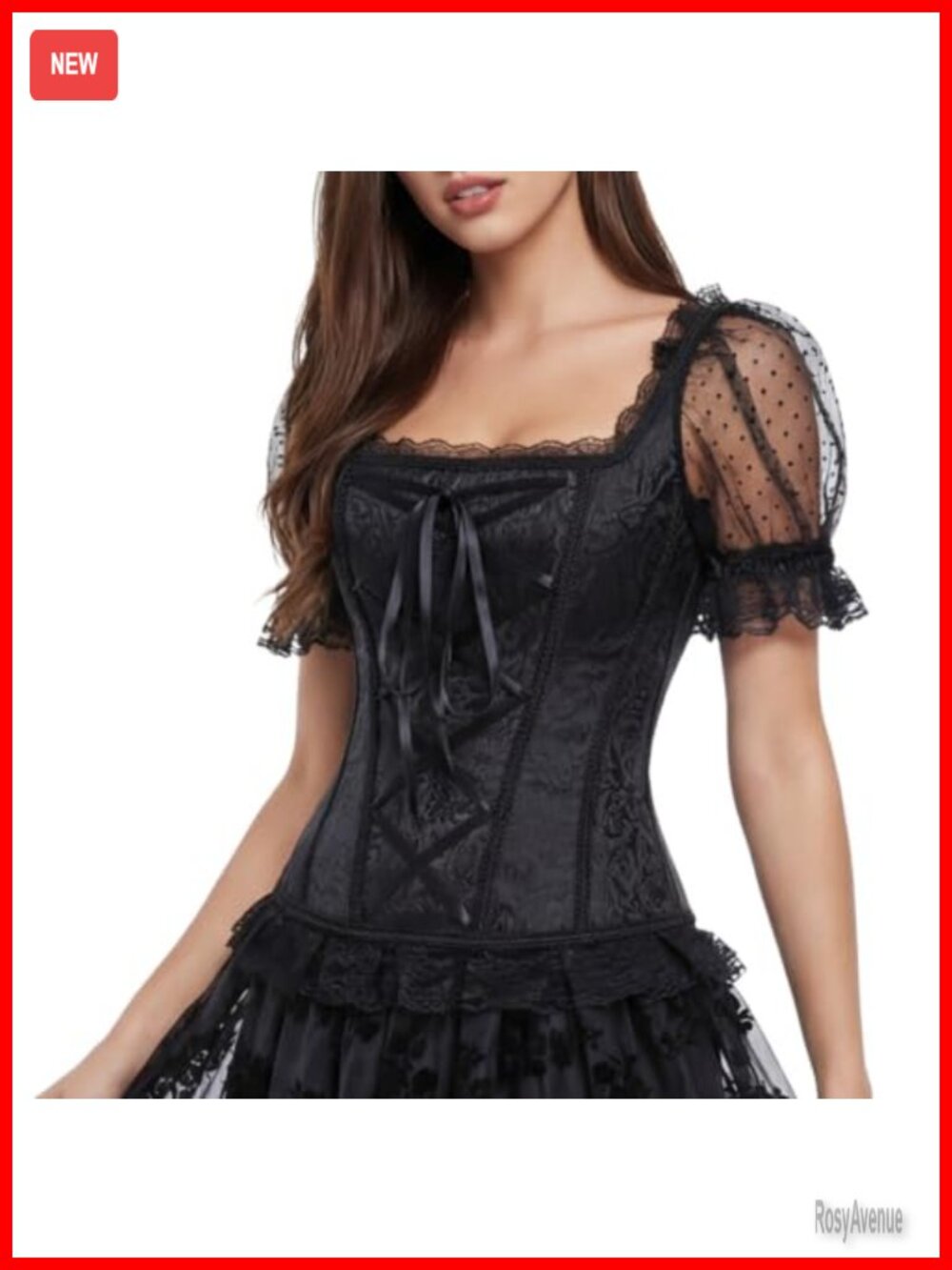 Victorian Lace Corset Top Renaissance Overbust Bustier Shapewear